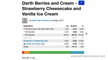 Darth Berries and Cream e-liquid Recipe